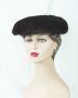 50s Dark Brown Mink Mushroom Style Hat by Christine 