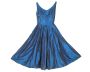 Vintage 1950s Henri Bendel NY Blue Silk Taffeta Dress Size Small