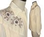 80s Ivory Cream Silk Blouse | Vintage Rhinestones Appliqué Avant Gardé Tuxedo Blouse | XS-S
