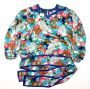 80s DIANE FREIS Silk Blouse | Blue Crown & Floral Print Top with Sash | Blouson Tunic | XS/S