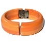 Vintage 2-tone Peach Orange Lucite Hinged Clamper Bracelet Plastic Mod