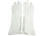 Vintage Ladies White Kid Leather Gloves w Side Laces