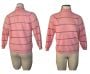 50s 60s Turtleneck Pin Up Sweater | Angelon by Darlene Tight Fit Pink Angora Metallic Stripe | S-M