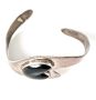 Vintage Sterling Silver and Onyx Cuff Bracelet Modernist Mexican Silver Bracelet