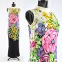Vintage 1960s Bold Floral Print Sleeveless Maxi Dress by Mr. Dino | XXS to XS
