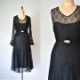 Zora lace dress & jacket, 1930s art deco black dress, vintage clothing