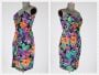 Vintage 1980s Tropical Print Strapless Dress by Moda Int'l | Size Medium