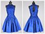 Vintage 1980s Royal Blue Short Full Skirt Sleeveless Cocktail Dress by Mike Benet | XS | NWT