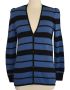 St John Striped Cardigan, Santana Knit Jacket, Blue and Black Stripe Jacket, Marie Gray, S, M