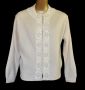 50s Hand Beaded Off White Cardigan Sweater, 3-D Hand Sequined Angora Blend Cardigan