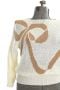 1980s Vintage 80s Early 90s Cream Gold Lurex Bow Sweater by Jaclyn Smith | Size Large | NWT
