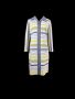 L/ 60’s Striped Shirt Dress, Gray and Yellow Mod Inspired Shift Dress, Vintage Button Up Mid Length 