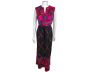 Vintage 1970s Maxi Dress Neon Abstract Print Gina Rinaldi Creations Size L