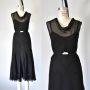 Zoe chiffon 1930s dress, art deco black dress, bias cut chiffon dress, drop waist 1920s dress