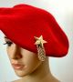 80s Gold Shooting Star Brooch | Dangle Chain Star Pin 2.75'' Long