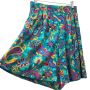 Vintage 80s Teal Floral Rayon Shorts | High Waist Wide Leg Petite XS S