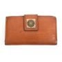 Vintage 1970s Zodiac Sign Brown Leather Flap Closure Wallet by Rolfs | Attached Coin Purse 