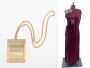 Vintage 1970s Bold Long Gold Metal Floating Rectangle Pendant Necklace