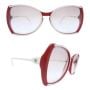 ColorBlock Vintage Silhouette Sunglasses, Red & White, Made in Austria 