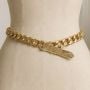 1990’s Vintage Gold Thick Link Chain Belt, Statement Belt, Heavy Gold Metal