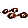 Vintage Tortoiseshell French Infinity Hair Clips, One Pair, Deadstock, 2” Long 
