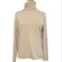 Saks Fifth Avenue Vintage 100% Cashmere Turtleneck in Tan, Large with Stretch, Layering Top