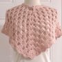 Vintage Handmade 1950’s/1960’s Bubblegum Pink Crochet Poncho or Capelet, OSFM