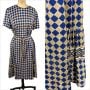 1960s dress with diamond and ethnic print 