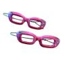Vintage Cateye Glasses Barrettes Hair Clips, Hand Painted Pink, Deadstock, 2”