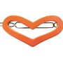 1960’s Extra Wide French Barretre in a Heart Shape in Orange, 2.6” Wide!
