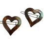 1960’s French Heart Barrettes in Tortoiseshell, Deadstock, One Pair Available 