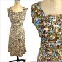 1950s cotton day dress with floral print Plus Size XL