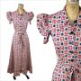 1940s dressing gown house coat dress with zippered front 