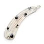 Vintage French Mini Banana Clip in Clear with Black Polka Dots, 4”, Unworn