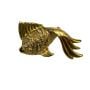 90s Gold Tone Fish Brooch w Rhinestones 