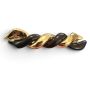 1980’s Gold & Black Braided French Hair Clip, Deadstock, Unworn, 2.5” Long