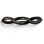1970’s Glam Black Rhinestone French Barrette Clip, 3.5” Long, Deadstock Unworn