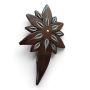 1970’s Hand Carved French Barrette w a Floral Motif in Brown, 3.1” Long, Unworn