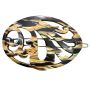 Vintage XL French Barrette with Cutouts in Pearly Browns, 4” Long, Deadstock 