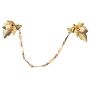 1950’s Gold Flower Sweater Guard Clip with Pearl Center, 6.5” Long 