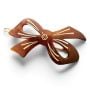 Vintage French Bow Barrette in Tortoiseshell Color with White Detail, 2.5” Long 