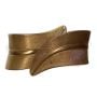 Vintage Hinged Brass Leaf Cuff Bracelet, 1970’s BohoBohemian Jewelry 
