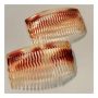 1950’s Vintage French Wavy Tortoiseshell Hair Combs, One Pair, Mid Century Hair, Unworn