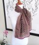 OSCAR DE LA RENTA vintage burgundy & pink scarf with fringe - 50'' x 10''