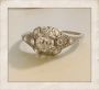 Vintage Dainty Silver Tone Rhinestone Anniversary Ring, Feminine Vintage Jewelry