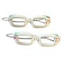 Vintage Cateye Glasses Barrettes Hair Clips, Hand Painted White, Deadstock, 2”