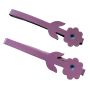 1970’s Vintage Pink Flower Metal Barrettes Hair Clips, One Pair, 2.4” Long 