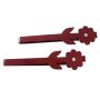 1970’s Vintage Red Flower Metal Barrettes Hair Clips, One Pair, 2.4” Long 