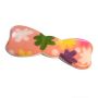 1980’s Vintage Mod Style French Bow Barrette in Pink, Flower Power, Deadstock 