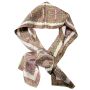 1960’s Vintage Head or Neck Scarf in Paisley Brown, Purple, White & Green, 40”